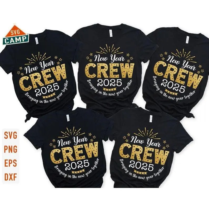 New Year Crew Sweatshirt, Hoodie, T-Shirt, New Year 2025 Shirt, Happy New Year 2025 Shirt, New Year Shirt | TeeBloomCo.com