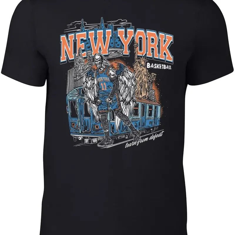 New York Jalen Brunson Skull Design T-Shirt Hoodie, Sweatshirt | TeeBloomCo.com