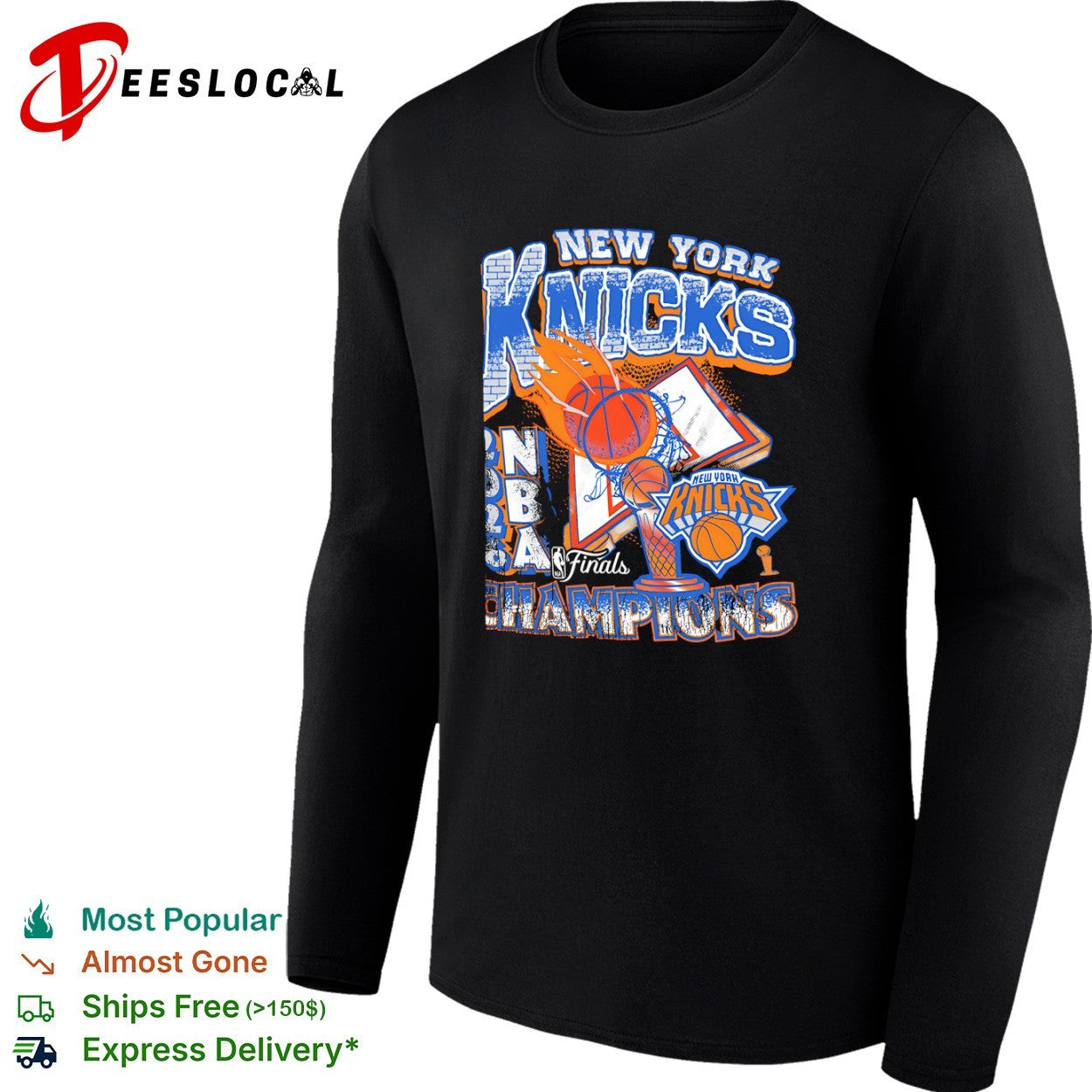 New York Knicks 2024 NBA Finals Champions basketball trophy shirt