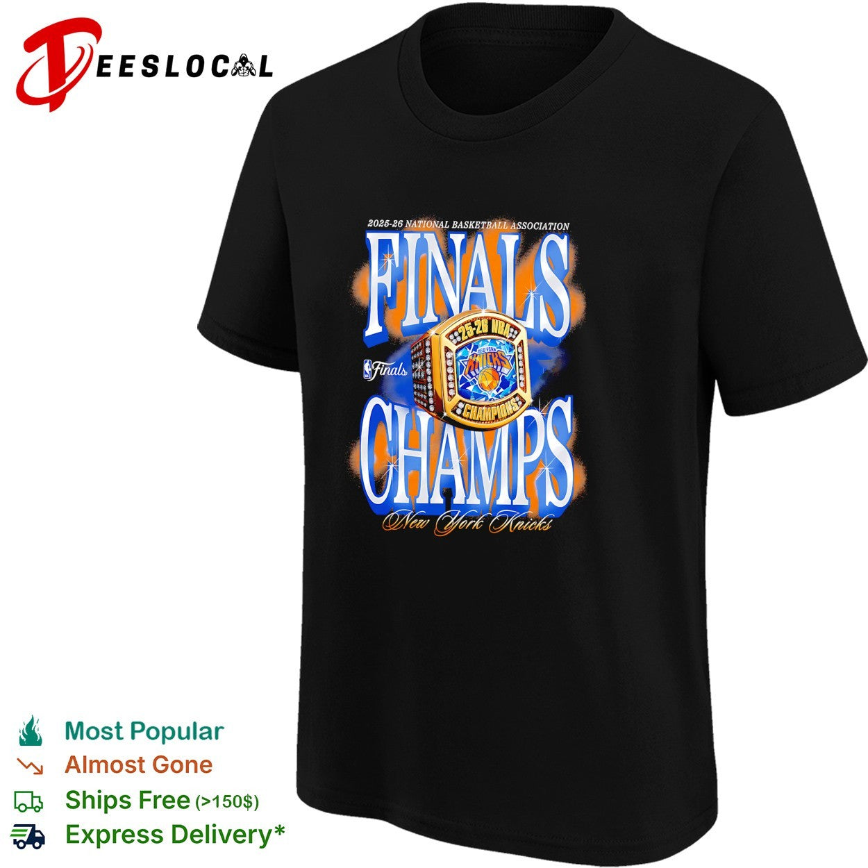 New York Knicks 2025-26 Finals Champs championship ring close-up art shirt