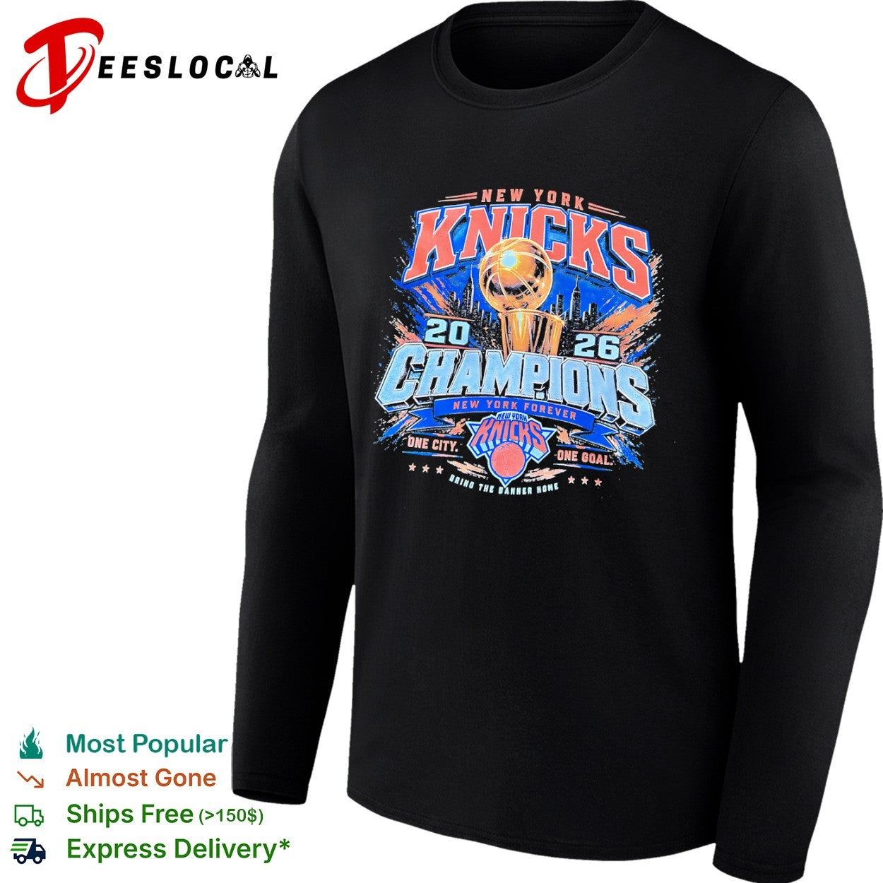 New York Knicks 2026 Champions One City One Goal Bring The Banner Home shirt