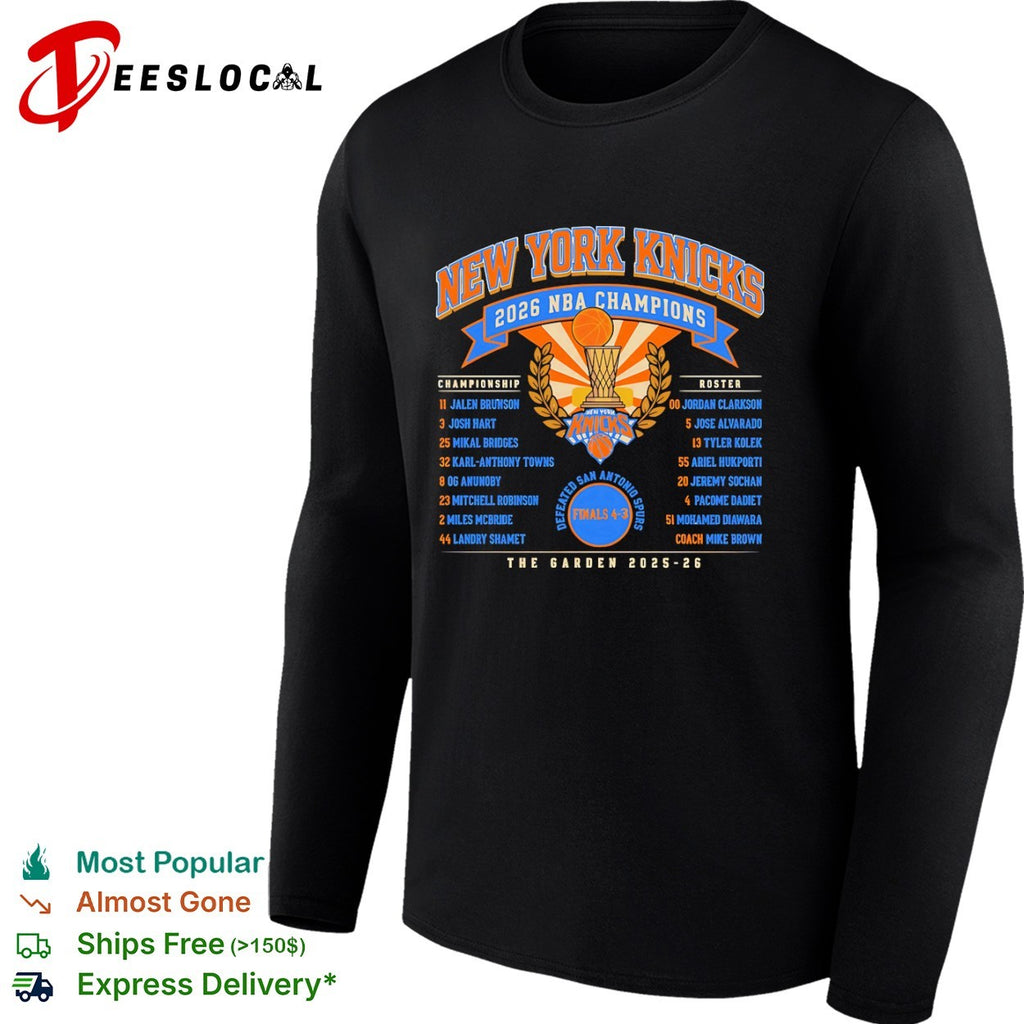 New York Knicks 2026 NBA Champions Jalen Brunson Karl Anthony Towns Roster shirt