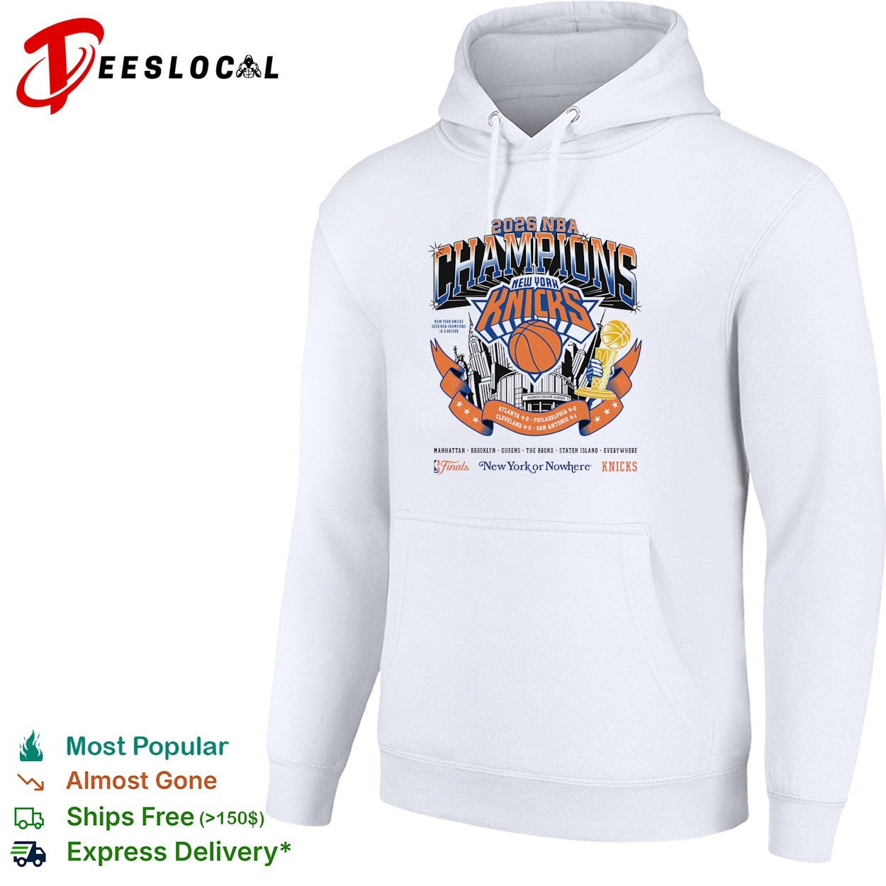 New York Knicks 2026 NBA Champions five boroughs Manhattan Brooklyn Queens Bronx celebration shirt