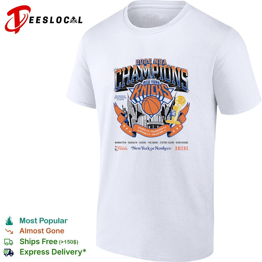 New York Knicks 2026 NBA Champions five boroughs Manhattan Brooklyn Queens Bronx celebration shirt