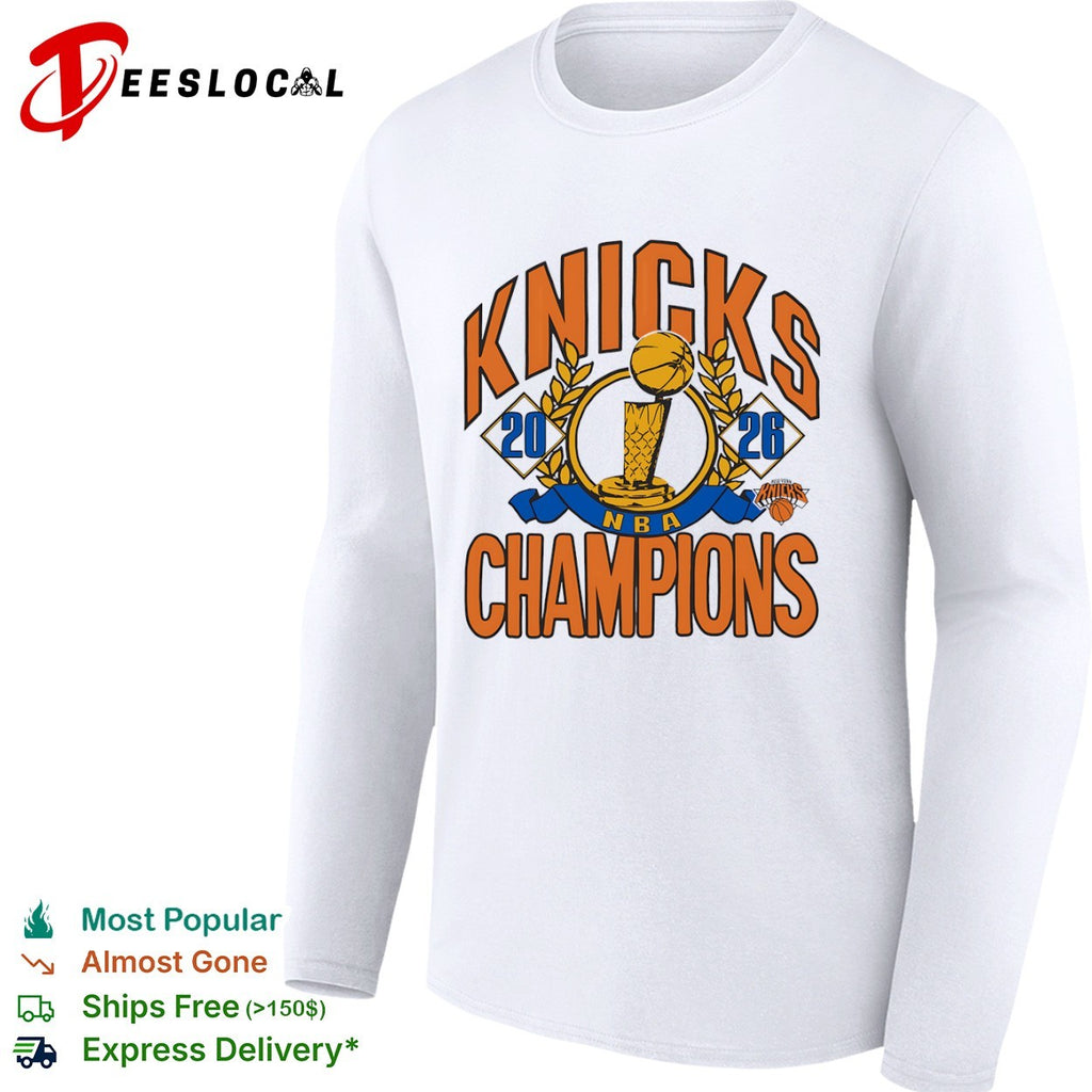 New York Knicks 2026 NBA Champions trophy shirt