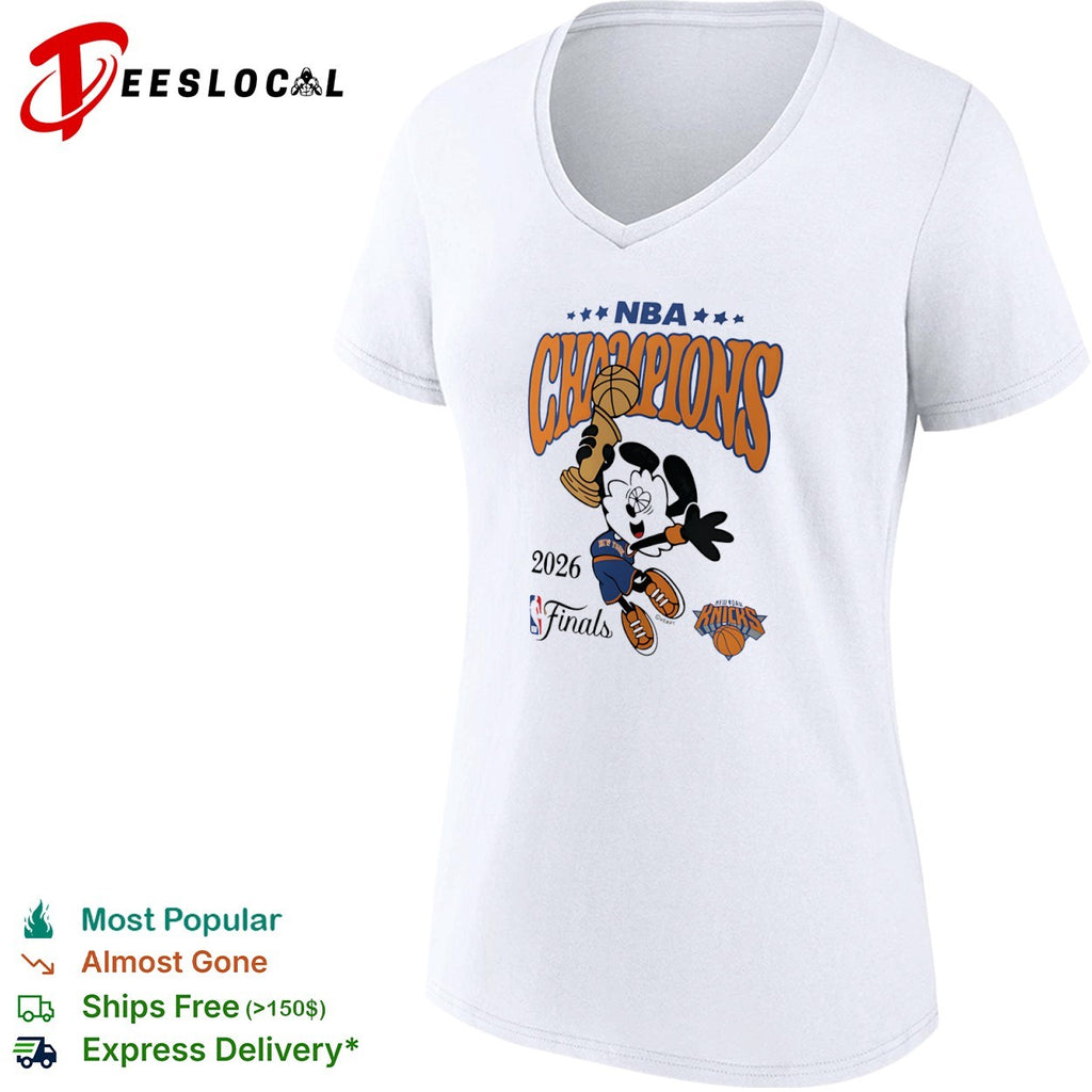New York Knicks 2026 NBA Finals Champions Mascot Cartoon Trophy shirt