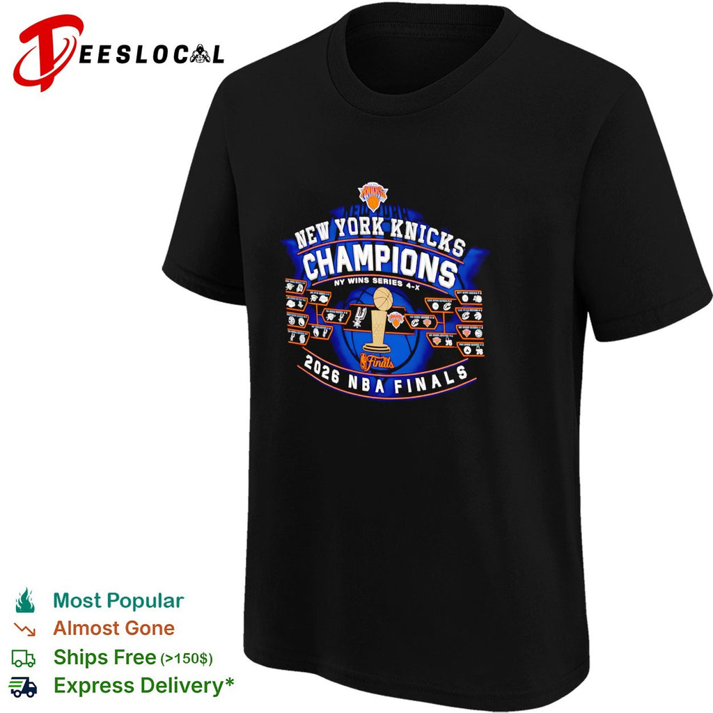 New York Knicks 2026 NBA Finals Champions playoff bracket NY wins series 4-X shirt