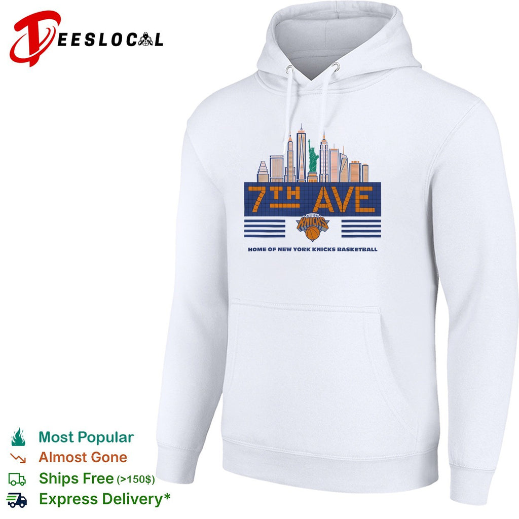 New York Knicks 7th Ave home of Knicks basketball NYC skyline Statue of Liberty shirt