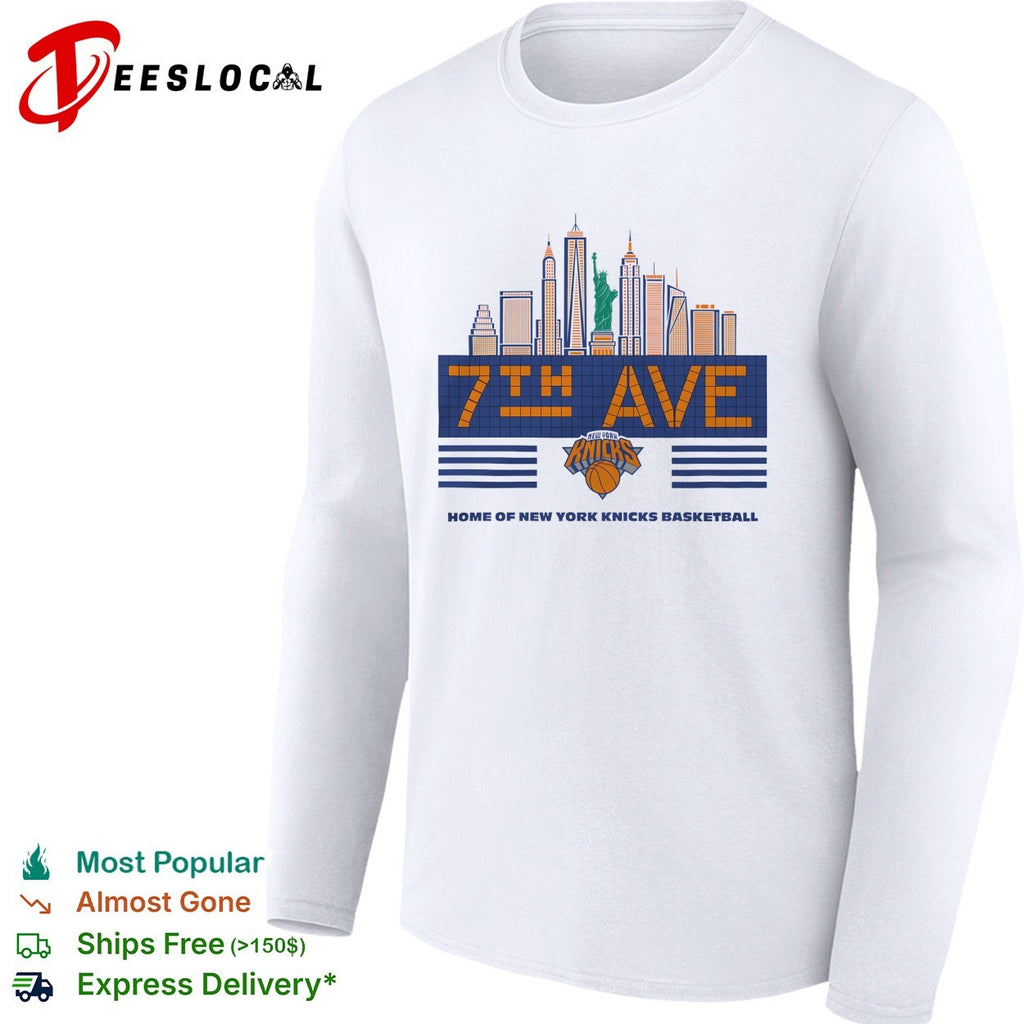 New York Knicks 7th Ave home of Knicks basketball NYC skyline Statue of Liberty shirt