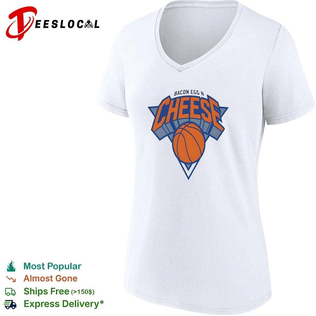 New York Knicks Bacon egg n cheese logo parody humor shirt