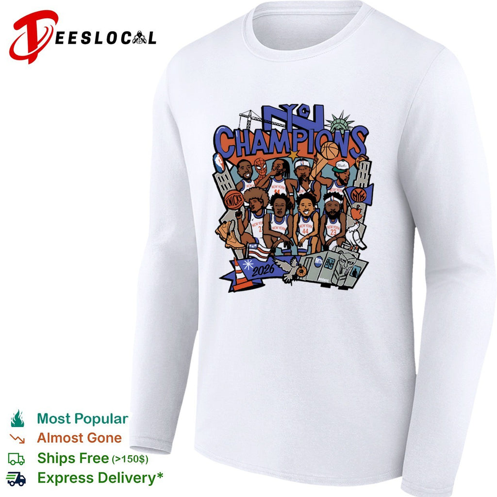 New York Knicks Champions 2026 NBA caricature shirt