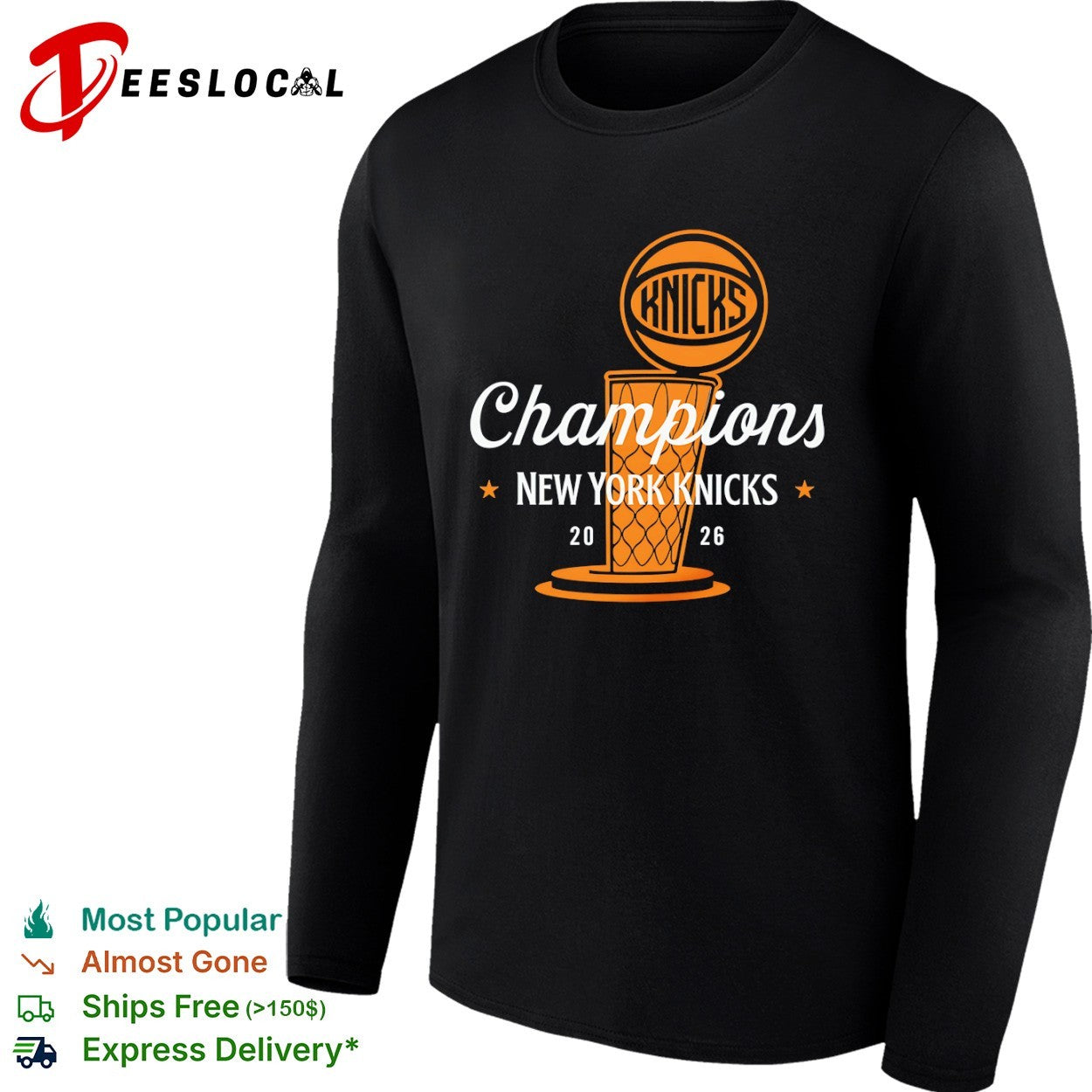 New York Knicks Champions 2026 trophy basketball shirt