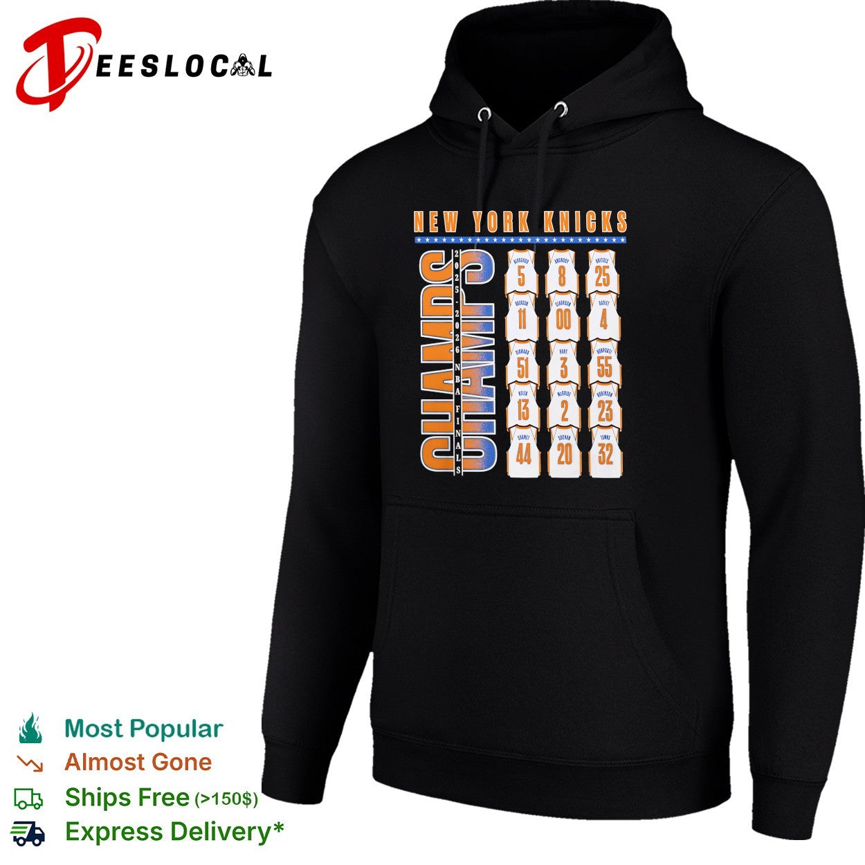 New York Knicks Champs all player jersey numbers team roster shirt