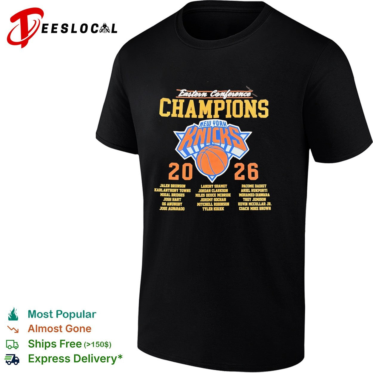 New York Knicks Eastern Conference Champions 2026 all players names roster shirt