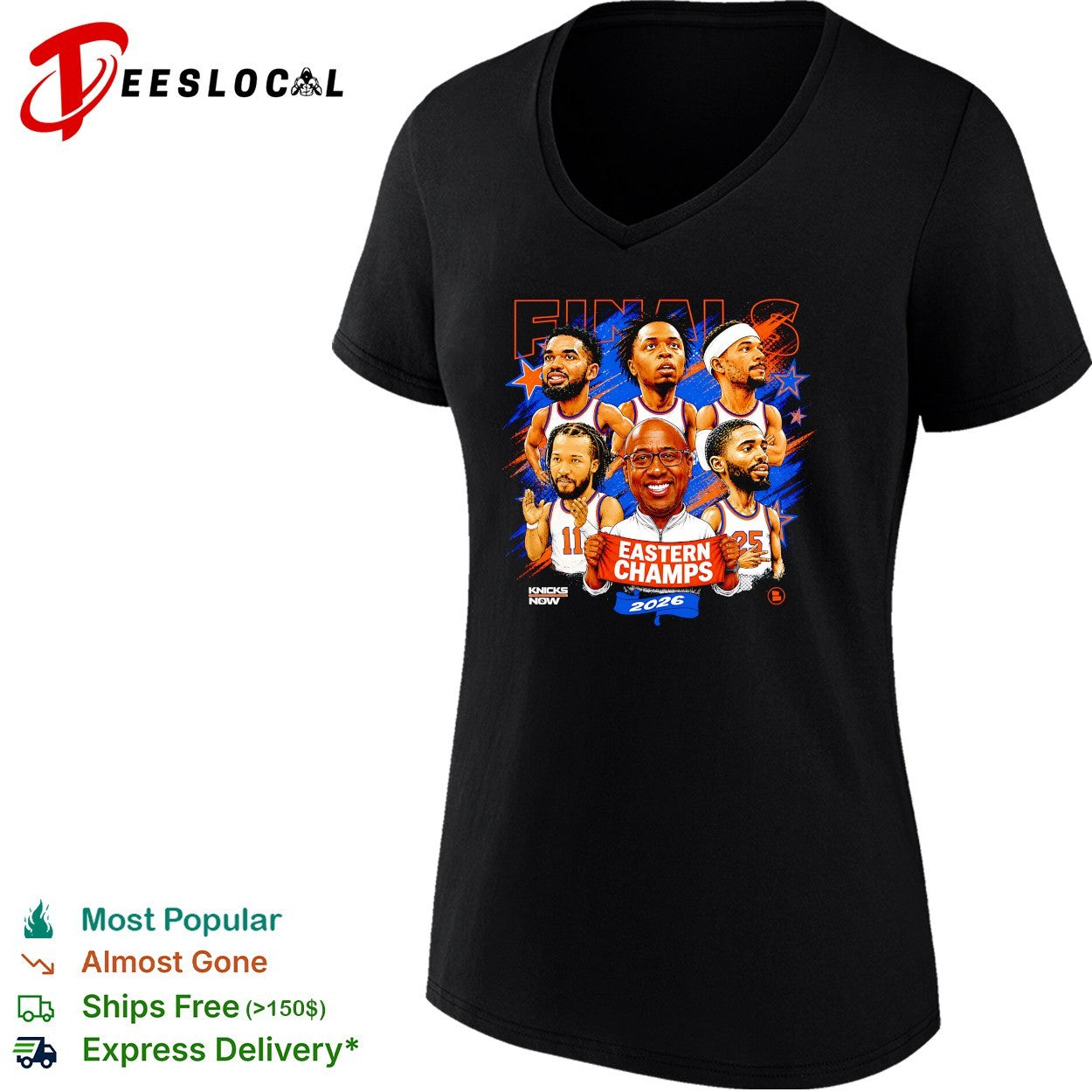 New York Knicks Eastern Conference Champs 2026 Finals players victory photo shirt