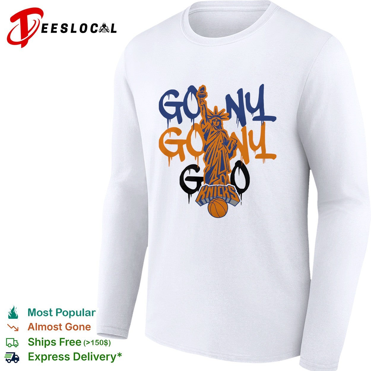 New York Knicks Go NY Statue of Liberty graffiti drip lettering art shirt