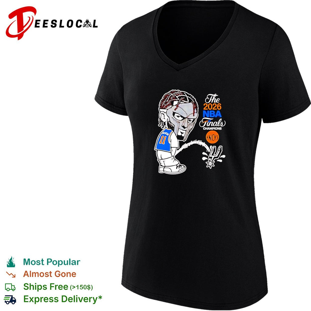 New York Knicks Jalen Brunson peeing on Spurs logo 2026 NBA finals champions shirt