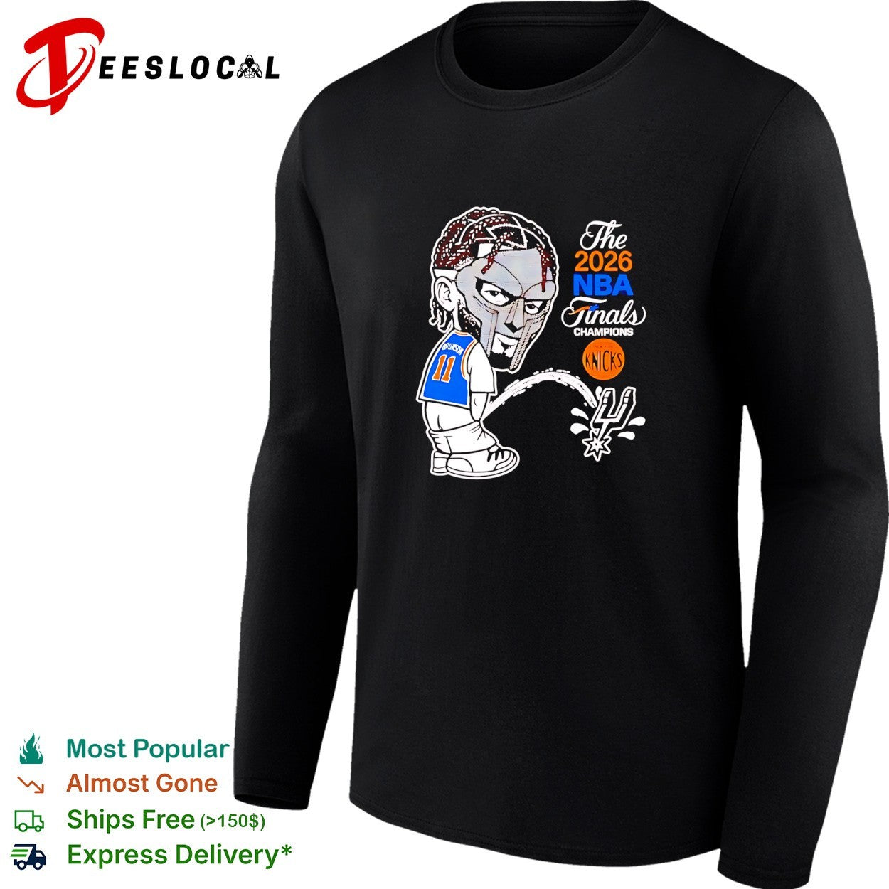 New York Knicks Jalen Brunson peeing on Spurs logo 2026 NBA finals champions shirt