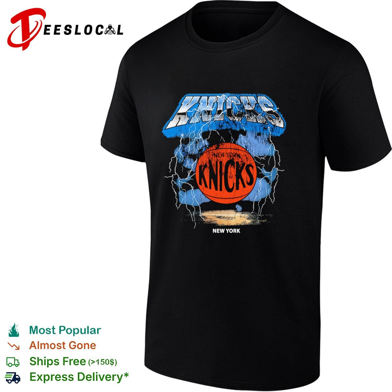 New York Knicks Lightning Logo Basketball Sport Team Shirt