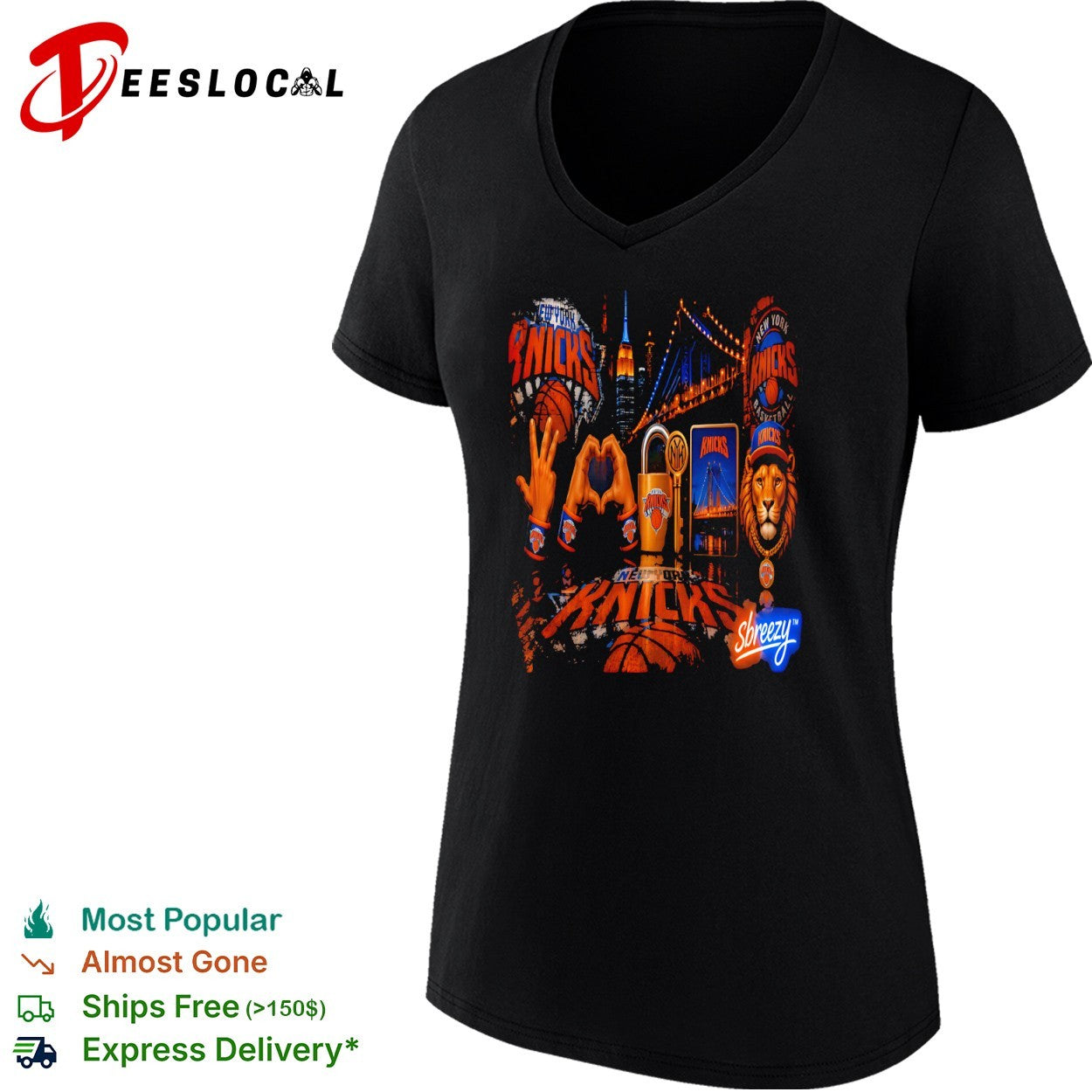New York Knicks Logo and Lion Mascot Urban Night Cityscape shirt