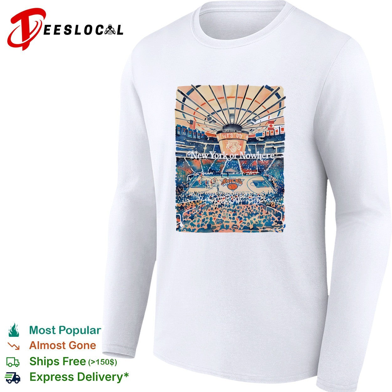 New York Knicks Madison Square Garden Let’s Go New York or Nowhere NBA basketball shirt