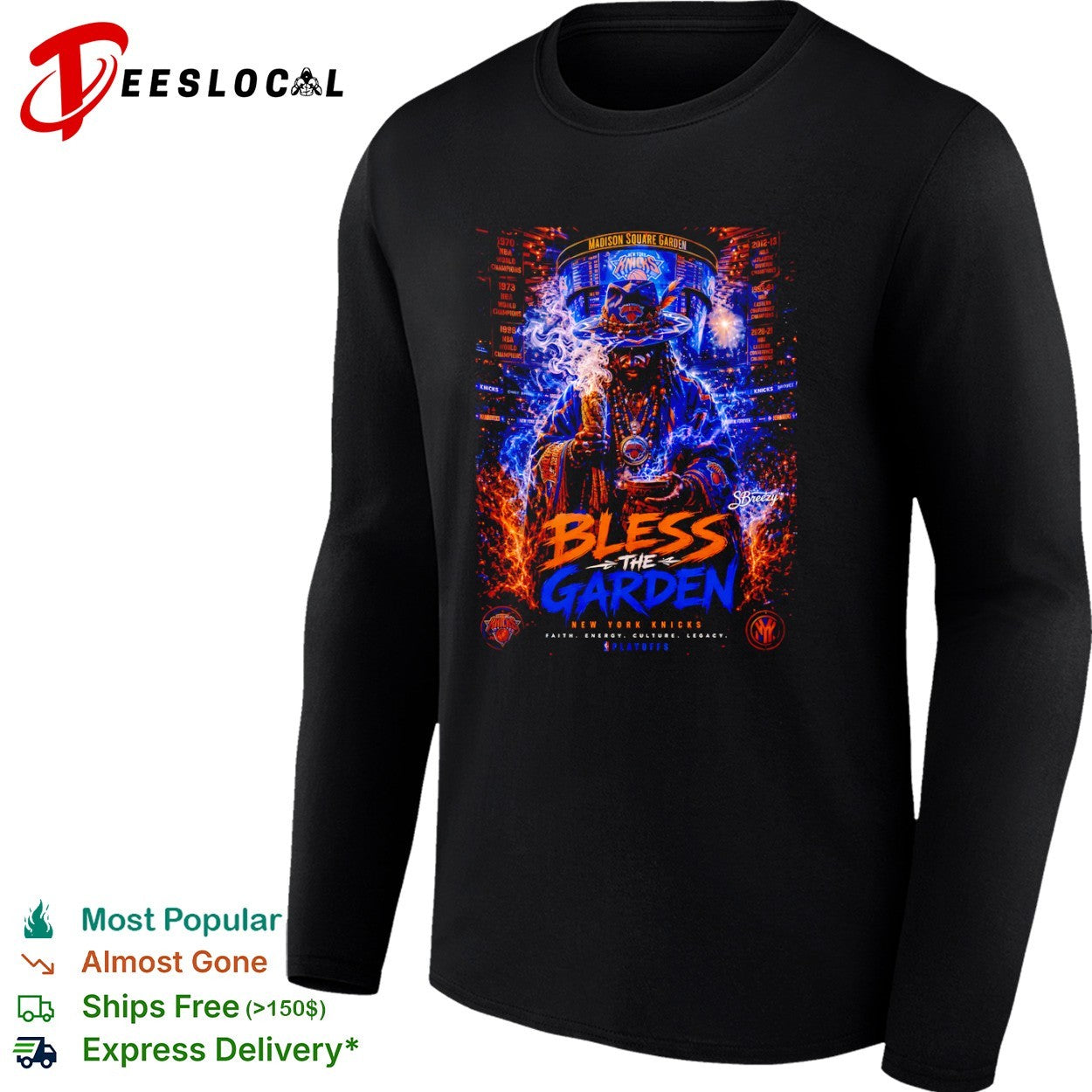 New York Knicks Madison Square Garden bless the faith energy culture legacy playoffs sbreezy shaman shirt
