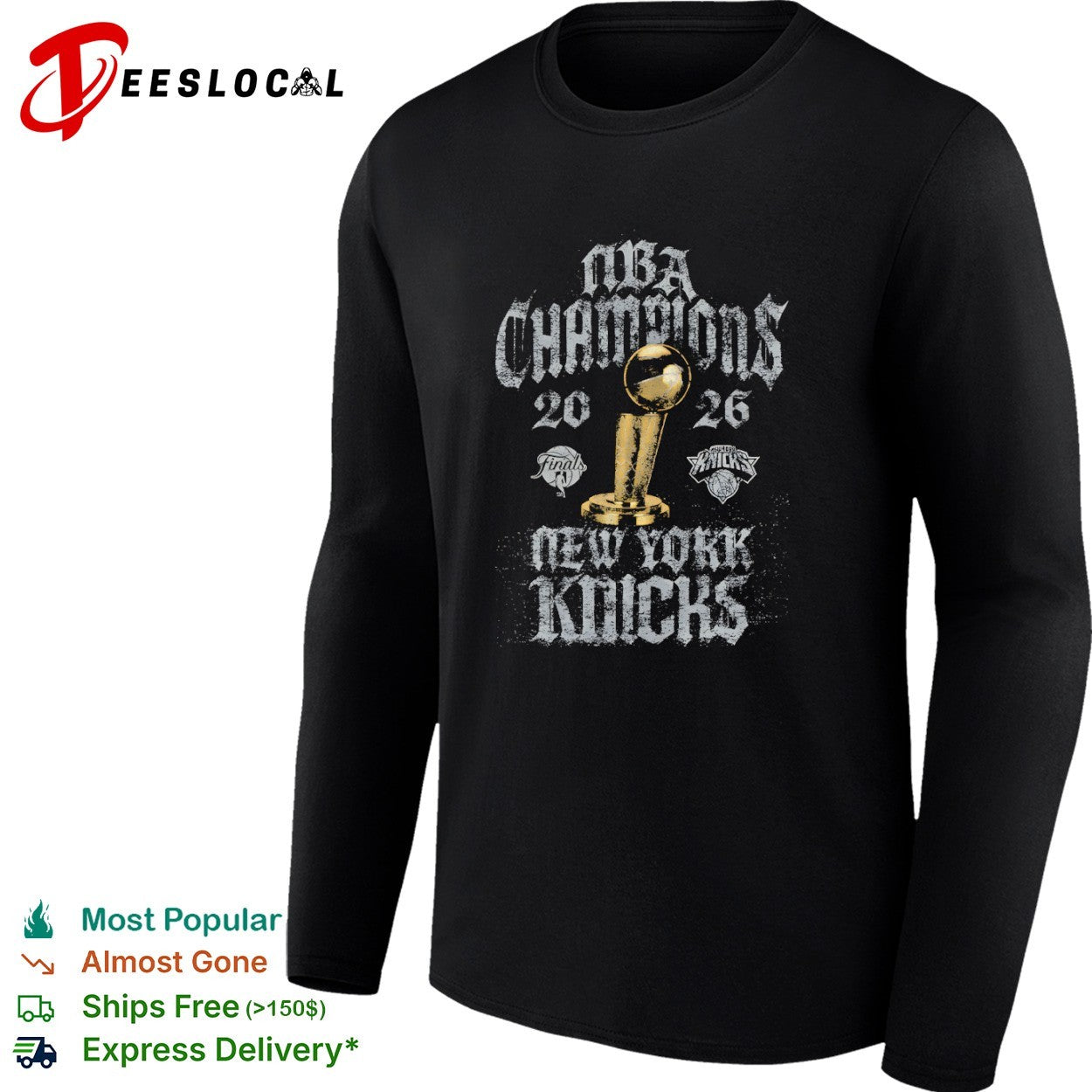 New York Knicks NBA Champions 2026 Finals trophy shirt