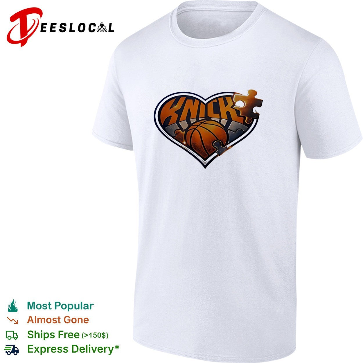 New York Knicks NBA Champions 2026 heart puzzle logo shirt