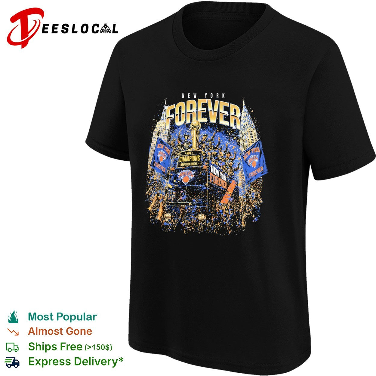 New York Knicks NBA Champions New York Forever trophy parade basketball team shirt
