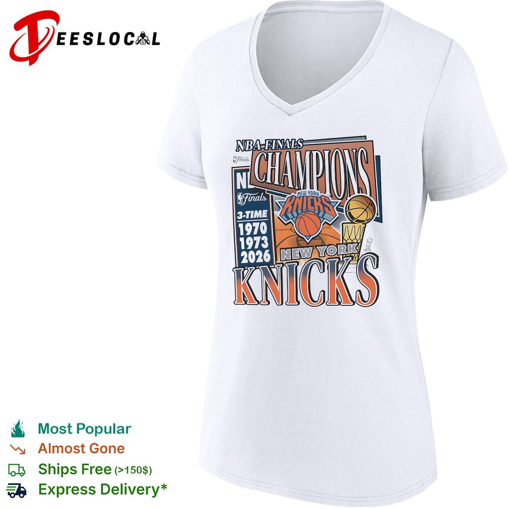 New York Knicks NBA Finals 3-time Champions 1970 1973 2026 illustrated art shirt