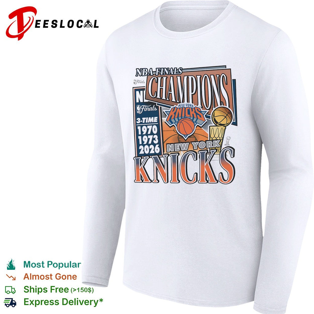 New York Knicks NBA Finals 3-time Champions 1970 1973 2026 illustrated art shirt