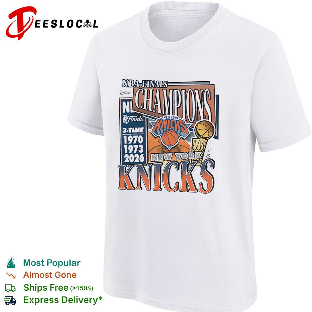 New York Knicks NBA Finals Champions 1970 1973 2026 3 Time Champs Basketball shirt