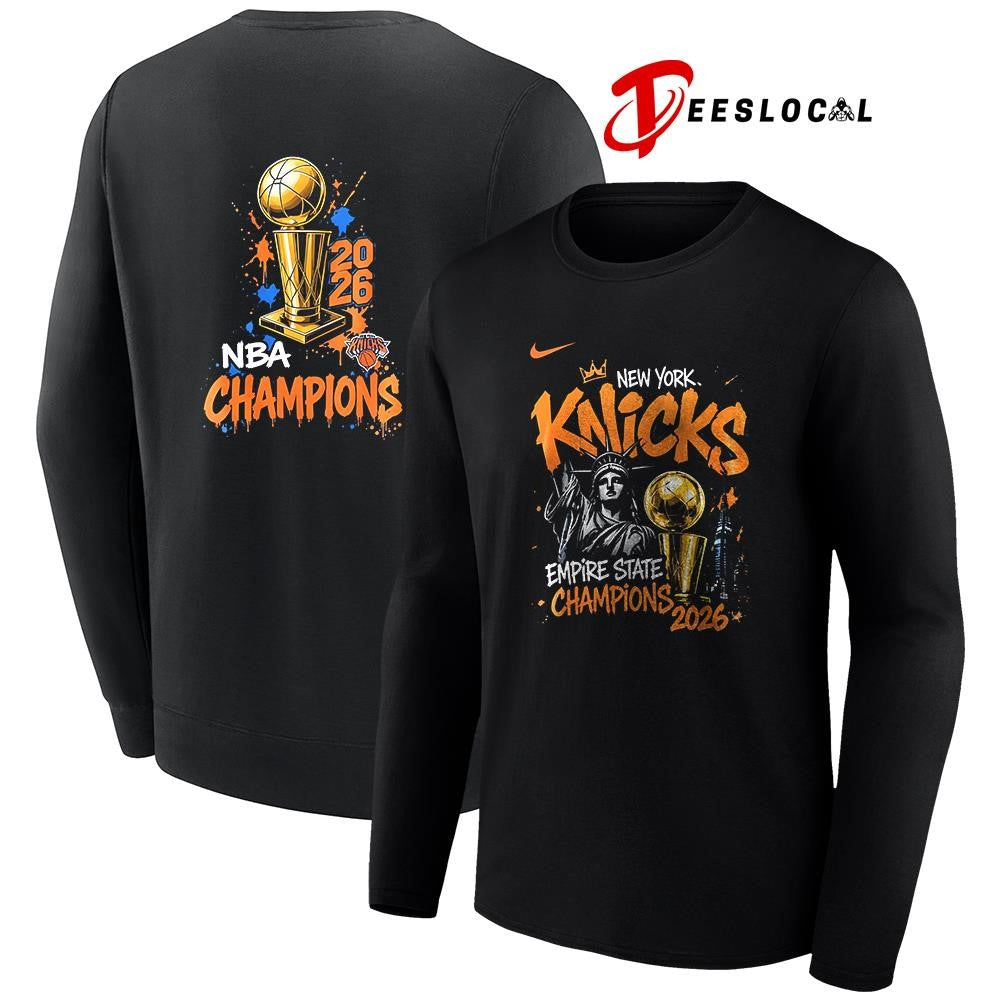 New York Knicks NBA Finals Champions empire state champions Statue of Liberty graphic shirt