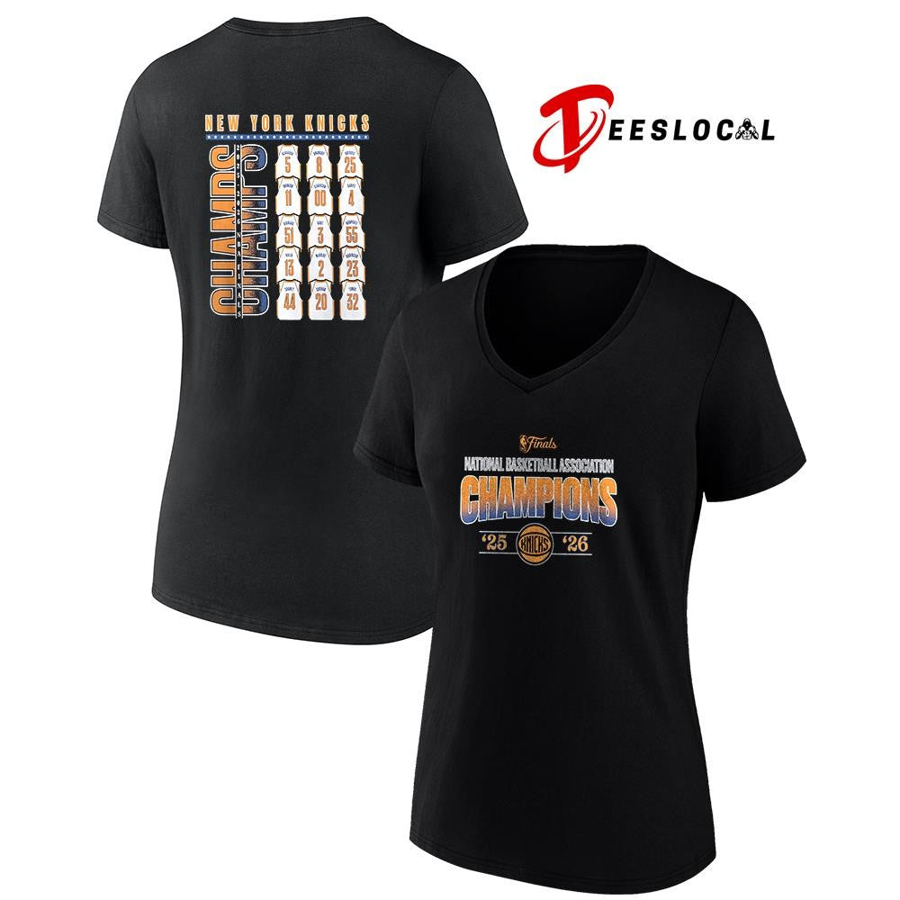 New York Knicks NBA Finals Champions roster shirt