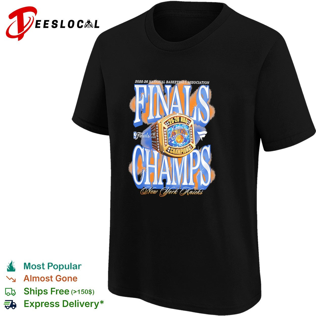 New York Knicks NBA Finals Champs 2025 2026 NBA Champions Ring shirt
