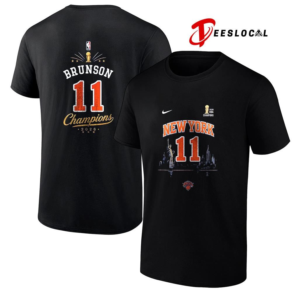 New York Knicks NBA Finals champions Jalen Brunson name and number shirt