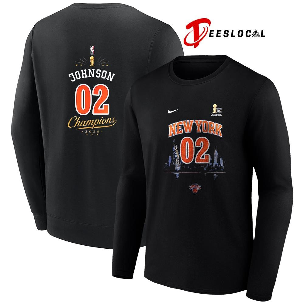 New York Knicks NBA Finals champions Larry Johnson name and number shirt