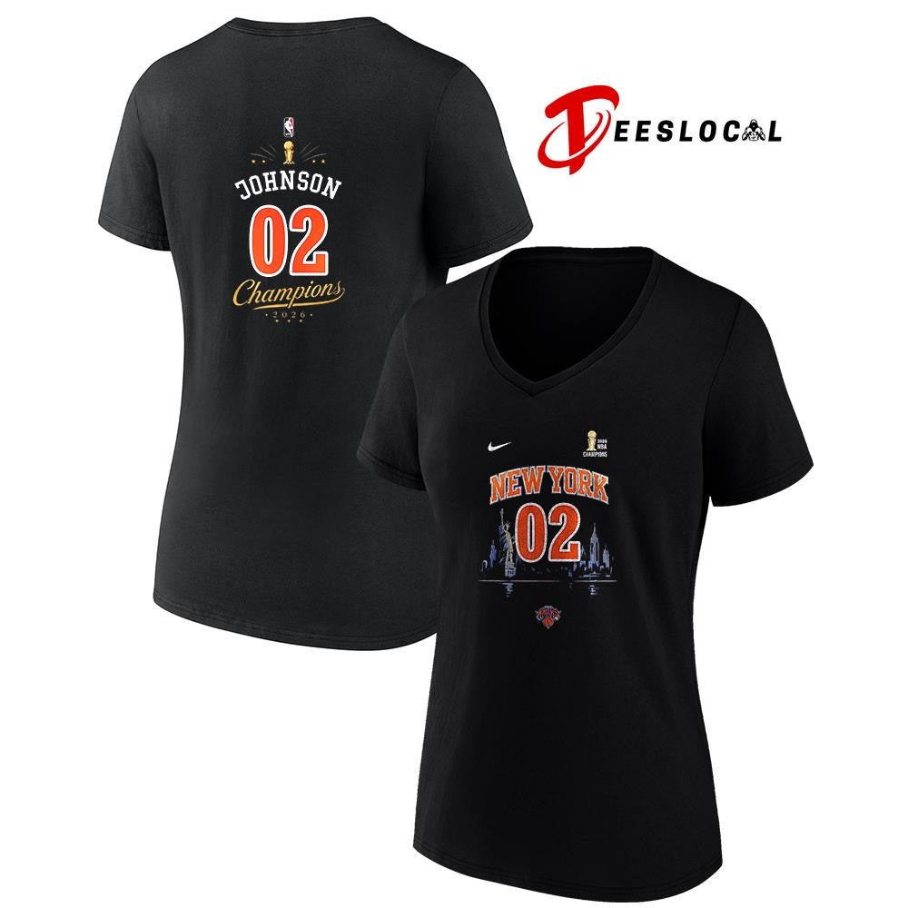 New York Knicks NBA Finals champions Larry Johnson name and number shirt