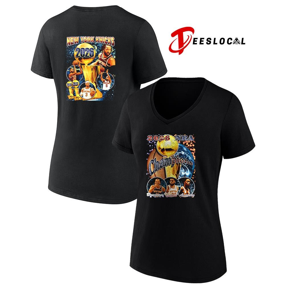 New York Knicks NBA champions Brunson Towns Anunoby graphic shirt