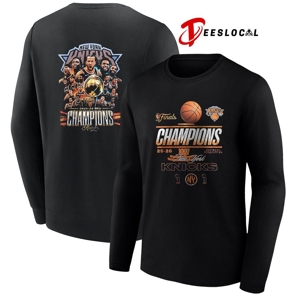 New York Knicks NBA champions trophy team graphic shirt