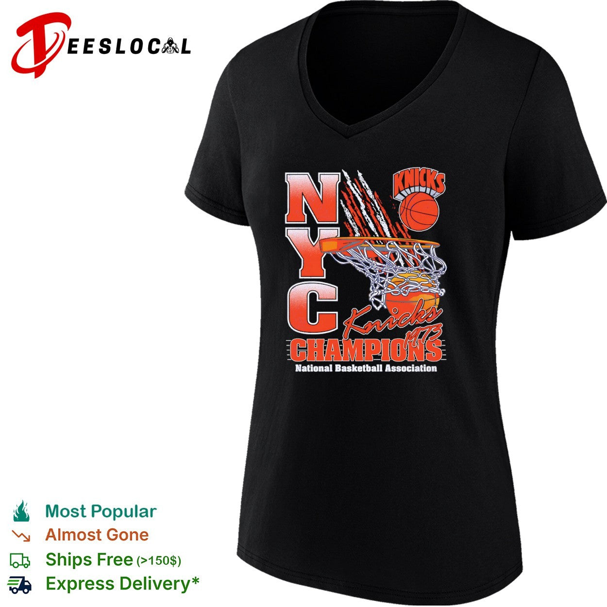 New York Knicks NYC 1973 champions national basketball association hoop ball shirt