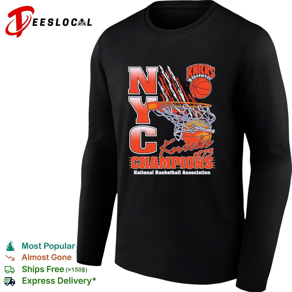 New York Knicks NYC 1973 champions national basketball association hoop ball shirt