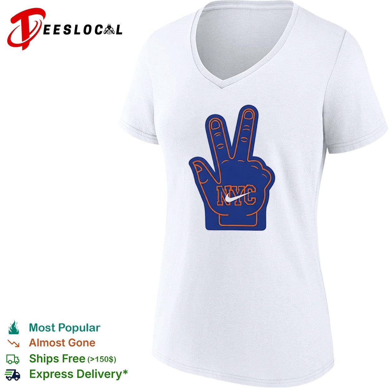 New York Knicks NYC Foam Finger Logo Basketball Shirt