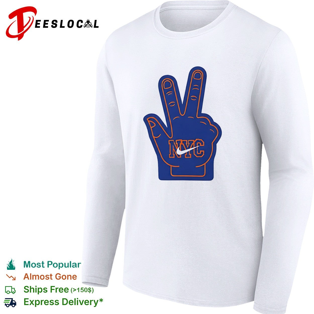 New York Knicks NYC Foam Finger Logo Basketball Shirt