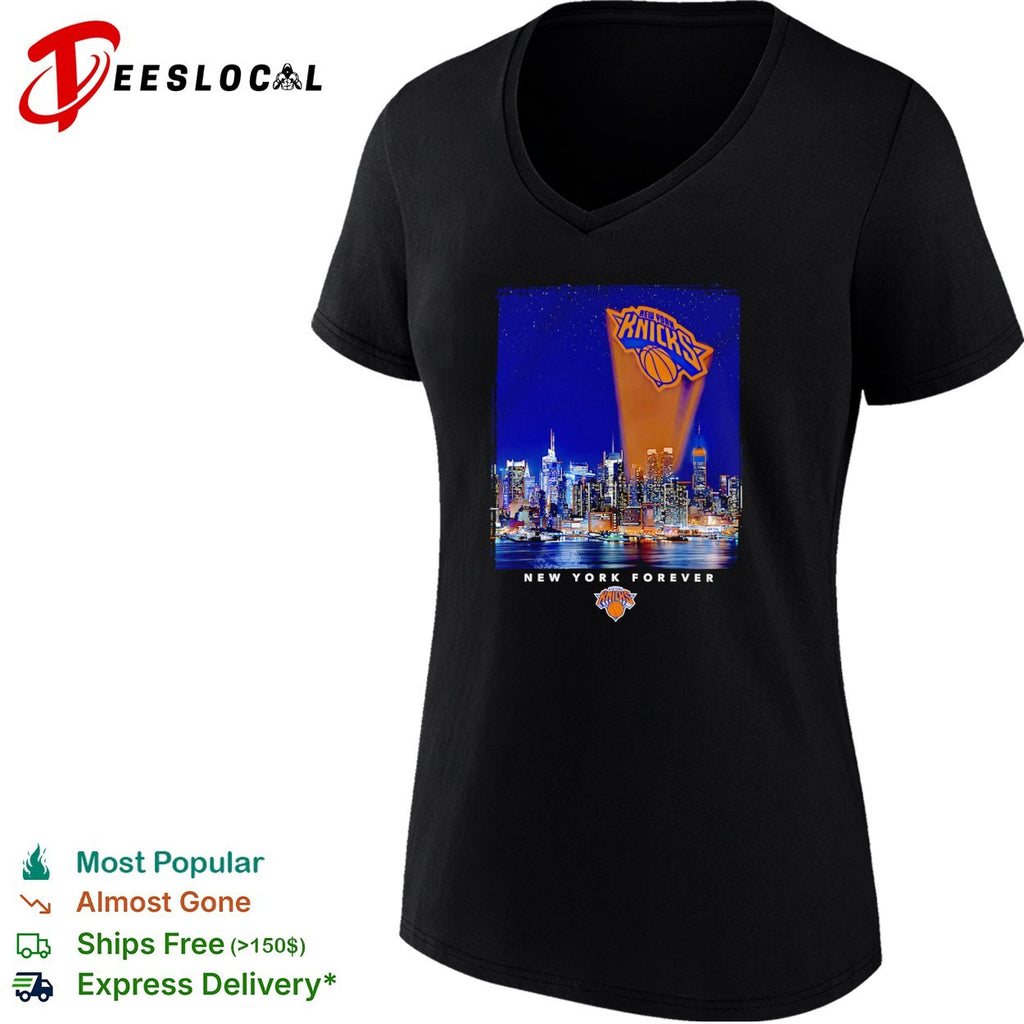 New York Knicks New York Forever Gotham City Skyline NBA Basketball shirt