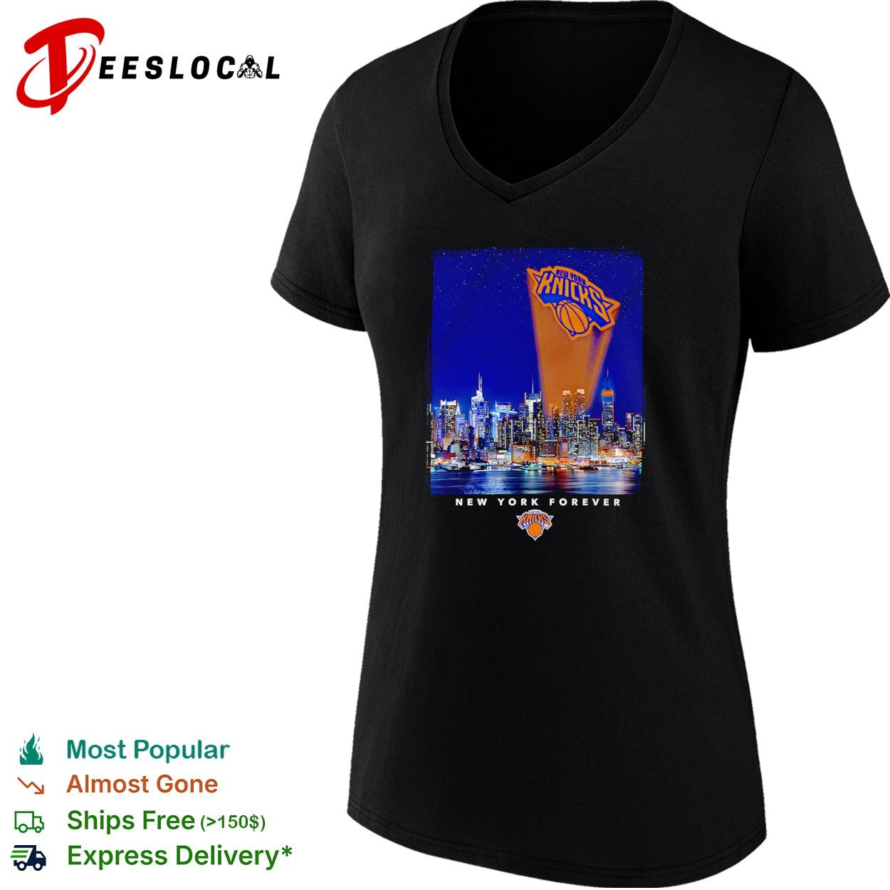 New York Knicks New York Forever Gotham City Skyline NBA Basketball shirt