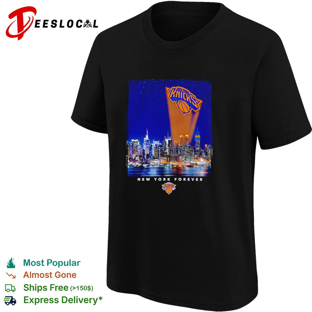 New York Knicks New York Forever Gotham City Skyline NBA Basketball shirt
