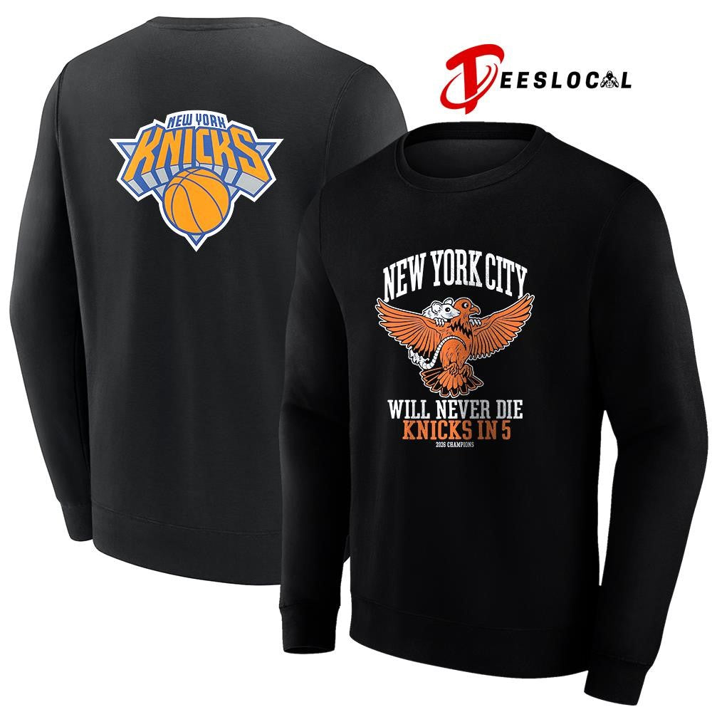 New York Knicks New York city will never die Knicks in 5 bird and mouse shirt