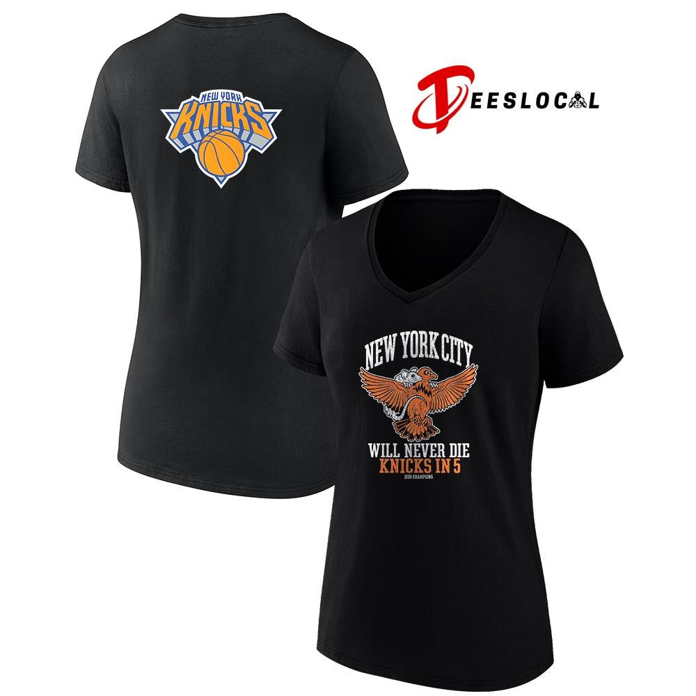 New York Knicks New York city will never die Knicks in 5 bird and mouse shirt