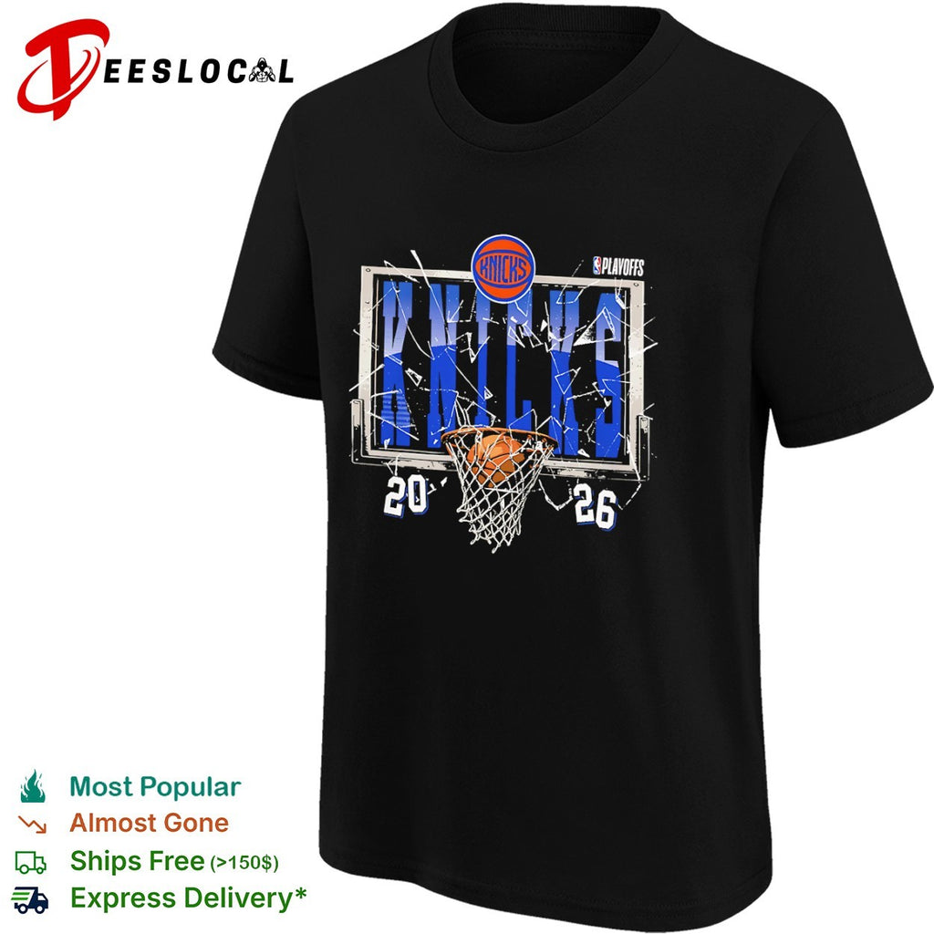 New York Knicks Playoffs 2026 Shattered Backboard Basketball Team Logo NBA shirt